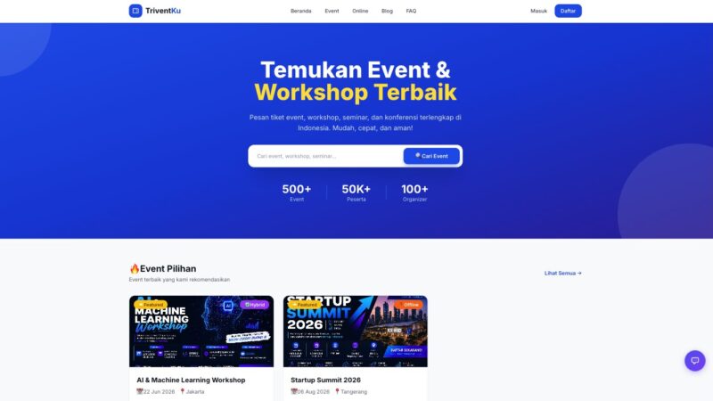 Temukan Event &Workshop Terbaik – Triventku